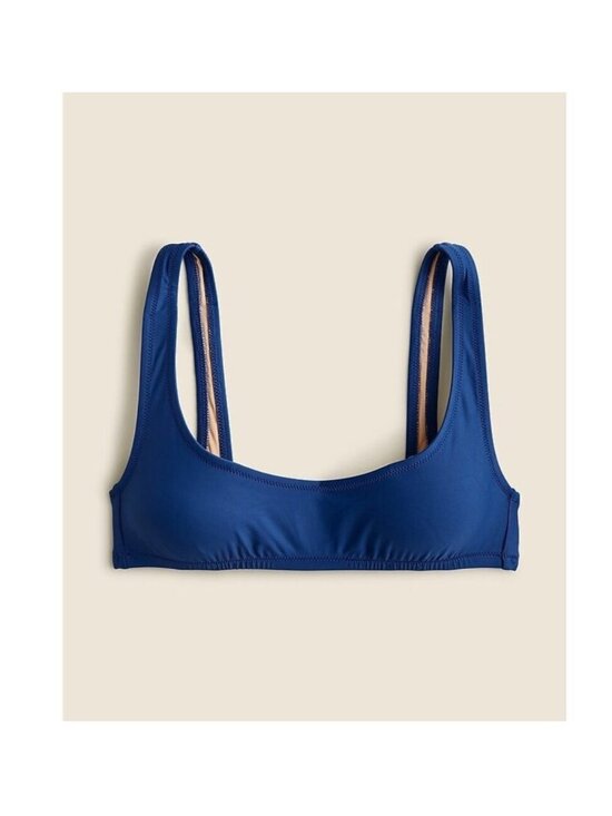 J. Crew Other - J.Crew Blue Bikini Top Adjustable Back Lined Heritage Scoop Neck Bikini Top Med
